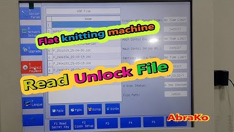 how to read machine unlock file for Tongxing flat knitting machine