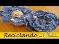 Reciclando: Broche de tela vaquera inspirado en Chanel (Camelia) / DIY Chanel Camelia Denim Brooch