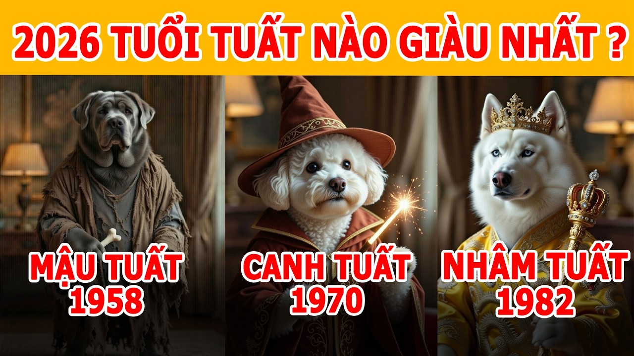 Tuổi Tuất Nào Giàu Nhất 2026? Mậu Tuất 1958, Canh Tuất 1970, Nhâm Tuất 1982 Ai Dễ Gặp Tiểu Nhân Phá?