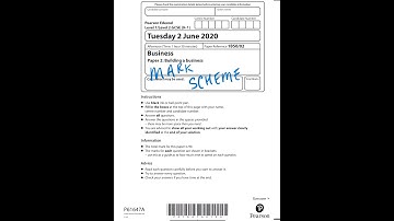 June 2020 Business Paper 2: Building a Business Edexcel GCSE