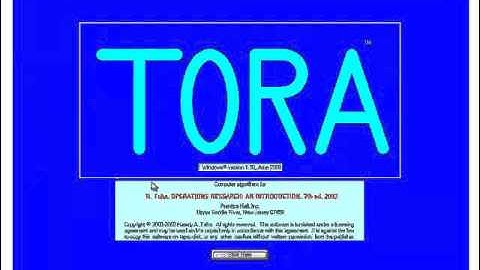 instalar TORA investigacion de operaciones
