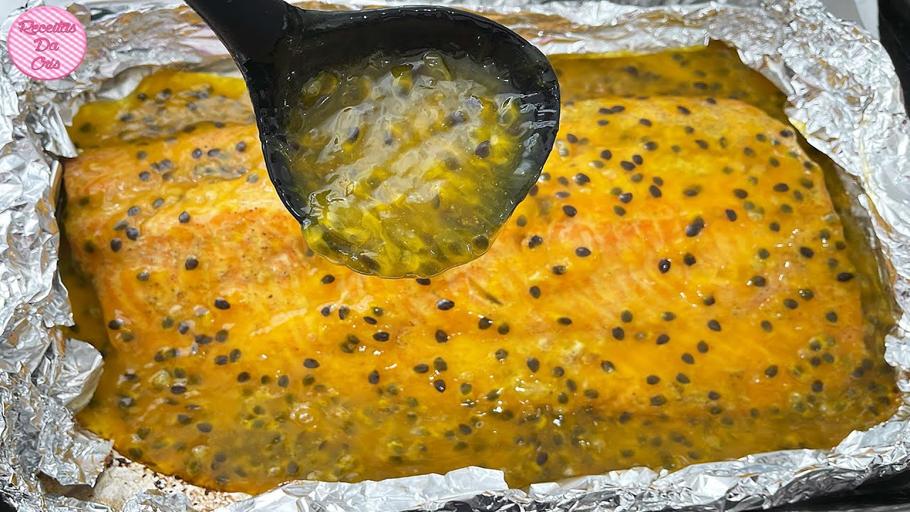 SALMÃO NO FORNO-AO MOLHO DE MARACUJÁ |SUCULENTO 😋SUPER FÁCIL E RÁPIDO | RECEITAS DA CRIS