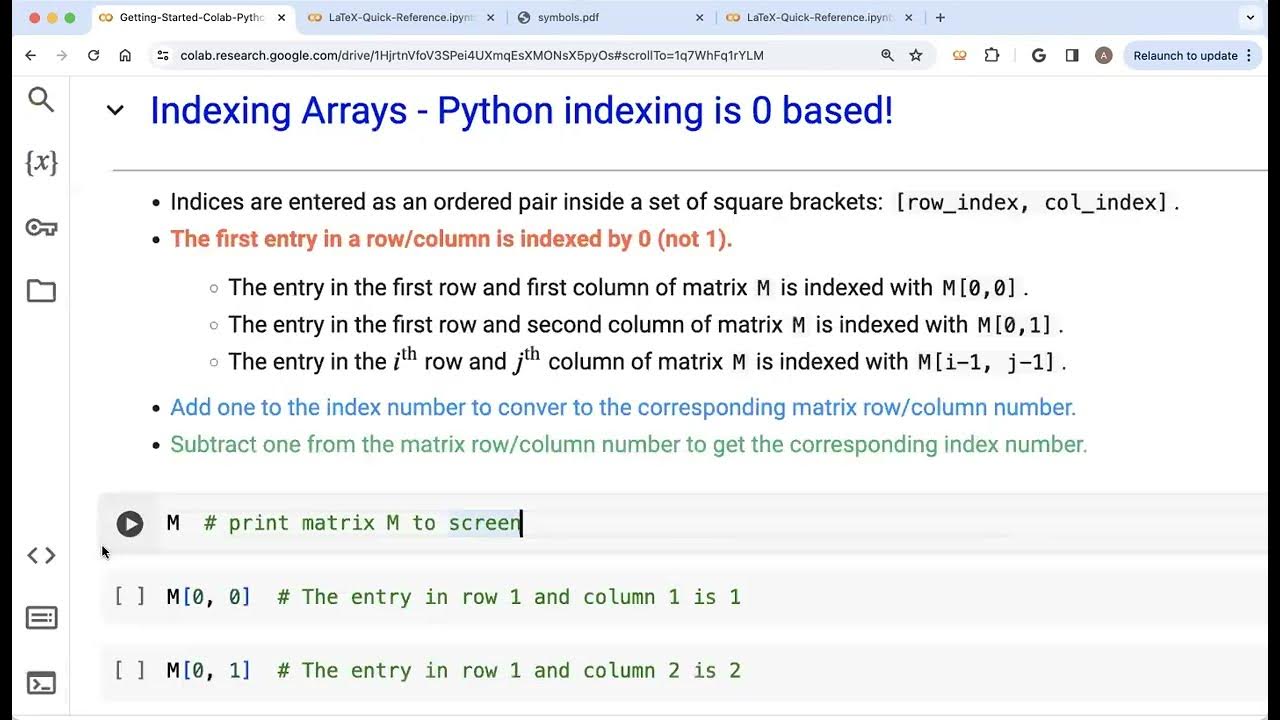 Indexing and Slicing Arrays in Python - YouTube