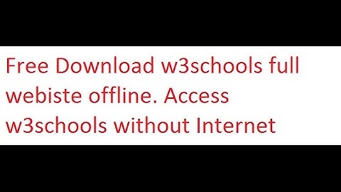 W3schools Full Website Offline Free Download