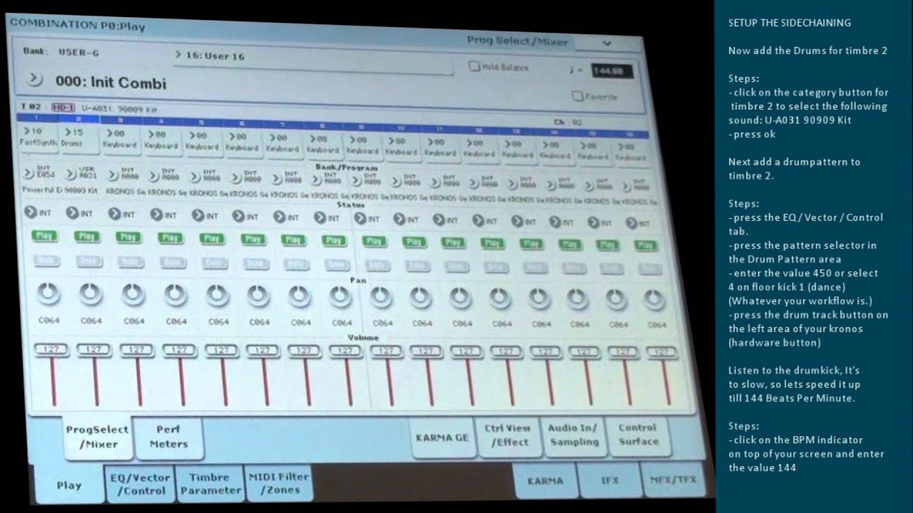 Korg Kronos Tutorial: 05 Sidechaining and Compression