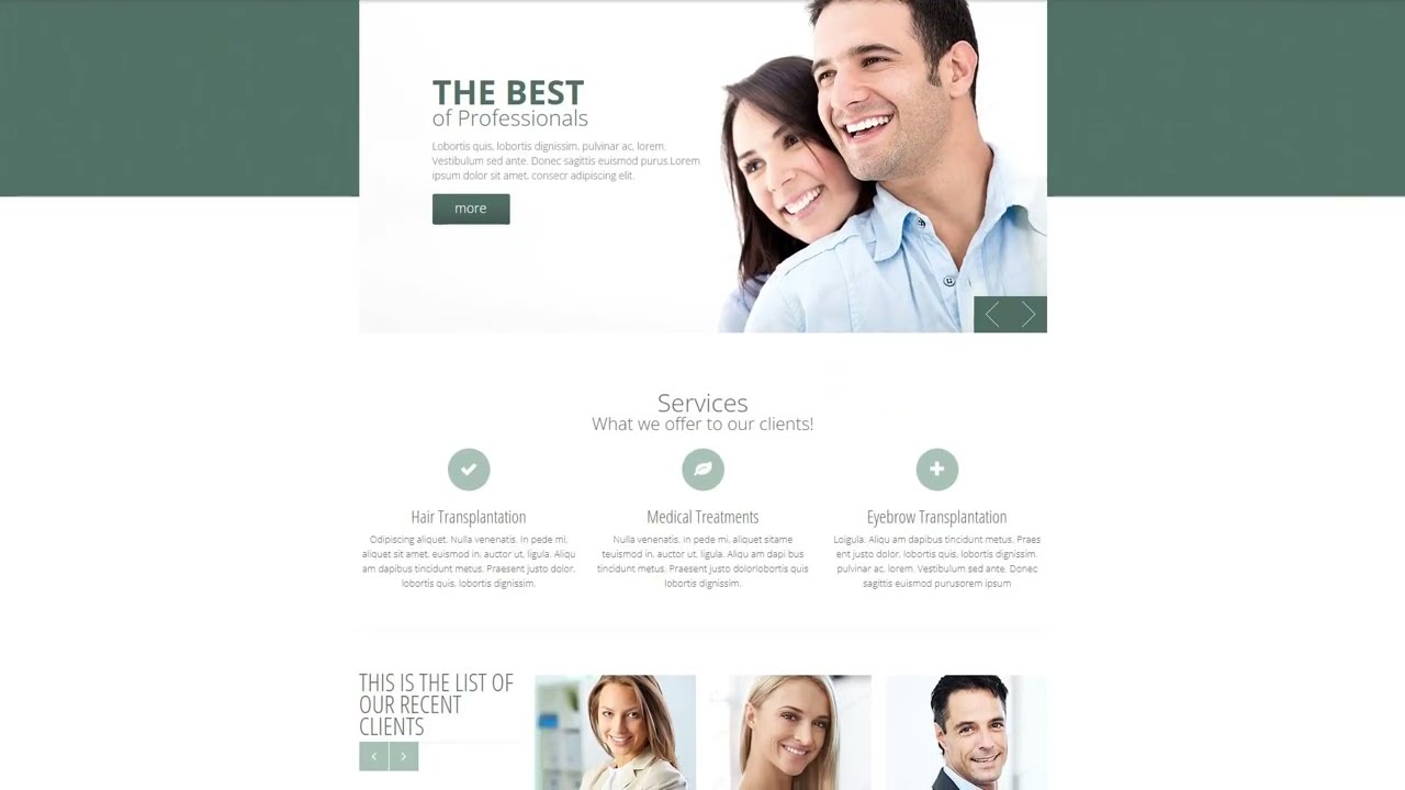 Hair Clinic Responsive Website Template - 47749