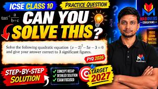 👉 Can You Solve This Quadratic Equation 🔥 | ICSE Class 10 Maths | PYQ 2026