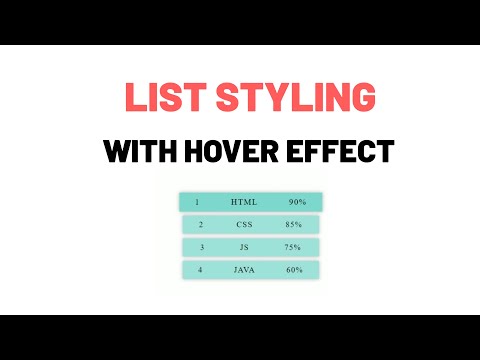 List styling with hover effect using html and css