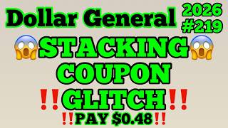 2026#219😱Dollar General Couponing😱STACKING COUPON GLITCH‼️PAY $0.48‼️MUST WATCH👀👀