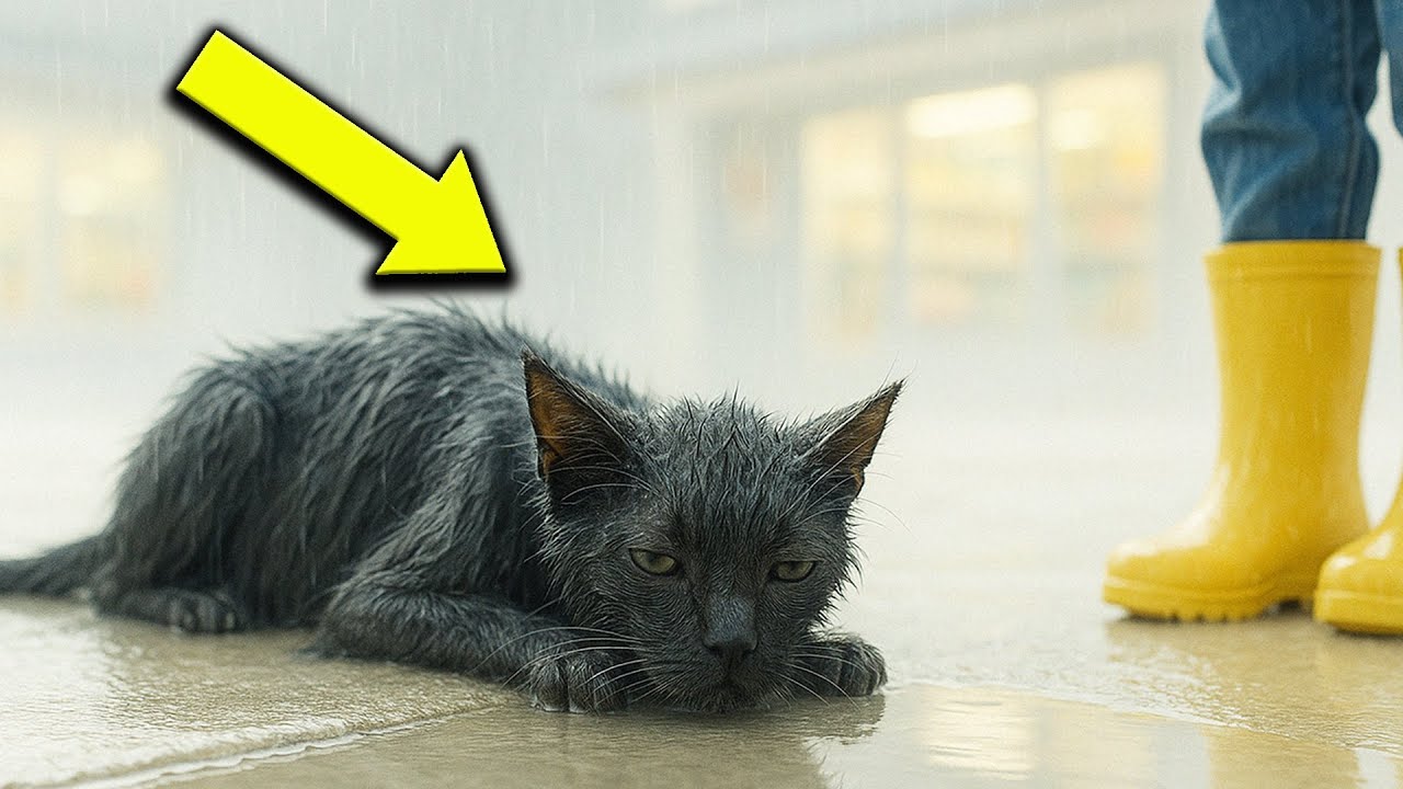 The Cat Curled Up to Die in the Rain... Until a Small Pair of Boots Appeared