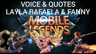 LAYLA RAFAELA & FANNY | VOICE & QUOTES | ENGLISH AND JAPANESE