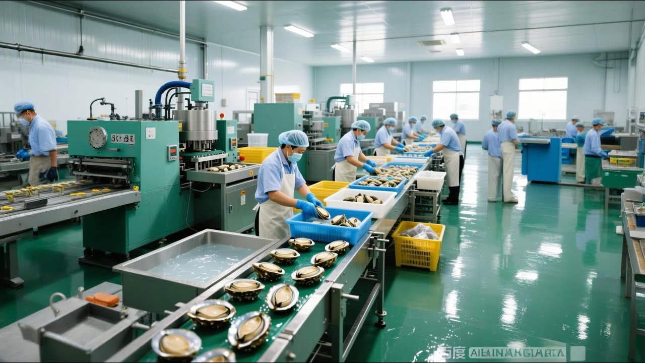 Abalone processing line, abalone machine, abalone #abalone #seafood # ...