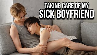 Как я забочусь о своем больном парне 【Boys Love Routine】