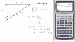 Trigonometry: finding angles in rightangled triangles