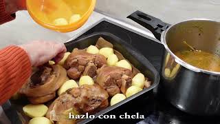 Como hacer codillos de cerdo al horno//How to make pork knuckles//Wie man Schweinshaxen zubereitet