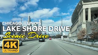 Driving Through Lake Shore Drive, Chicago | Winter Scenic Drive 4K