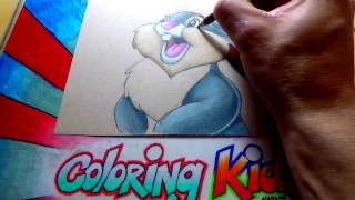How to Color Disney Bambi Coloring Pages for Kids Learn with Thumper PART 2