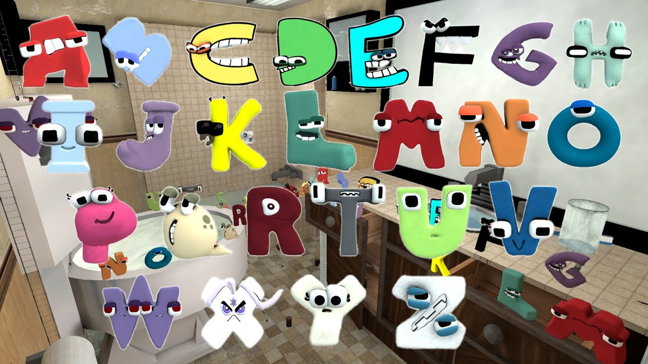 DESTROY ALL ALPHABET LORE FAMILY in BATHROOM Garry's Mod
