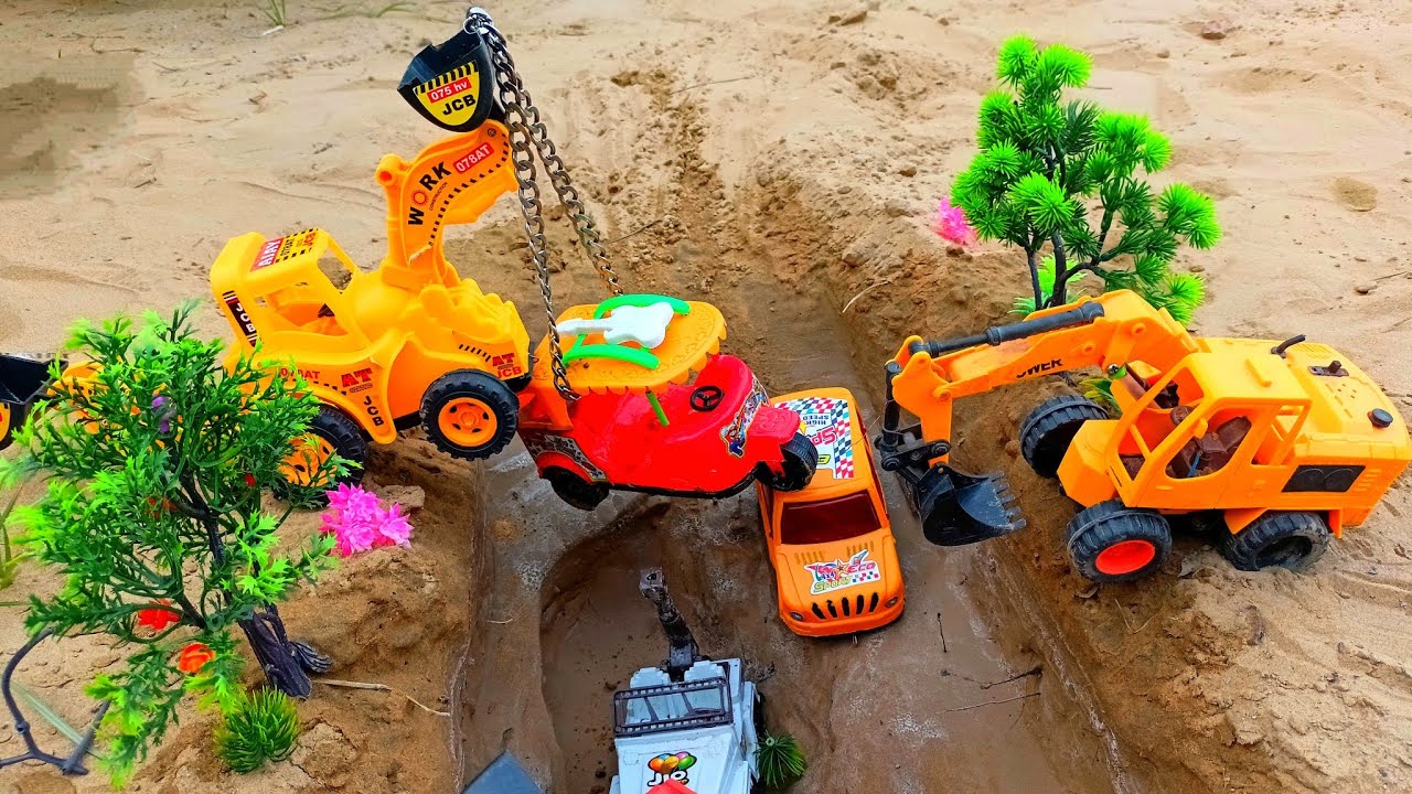 Car Racing Toys Story JCB Tractor ki video Car, Truck, Tractor