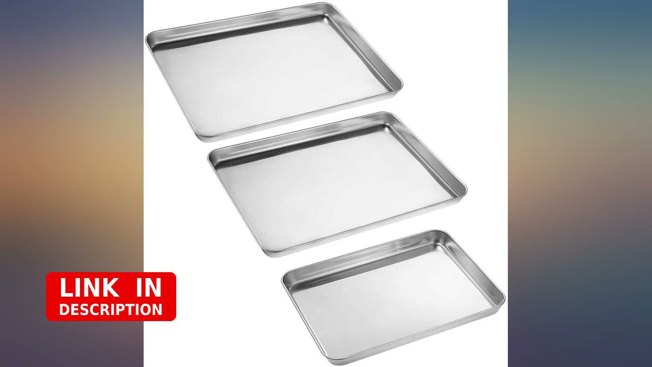Baking Sheets 2 Pieces with A Rack, HKJ Chef Cookie Sheets and Nonstick Cooling revieww