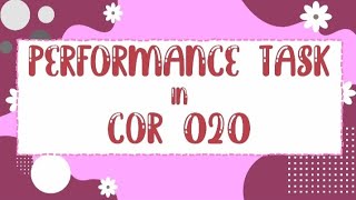 COR 020 PERFORMANCE TASK Profile