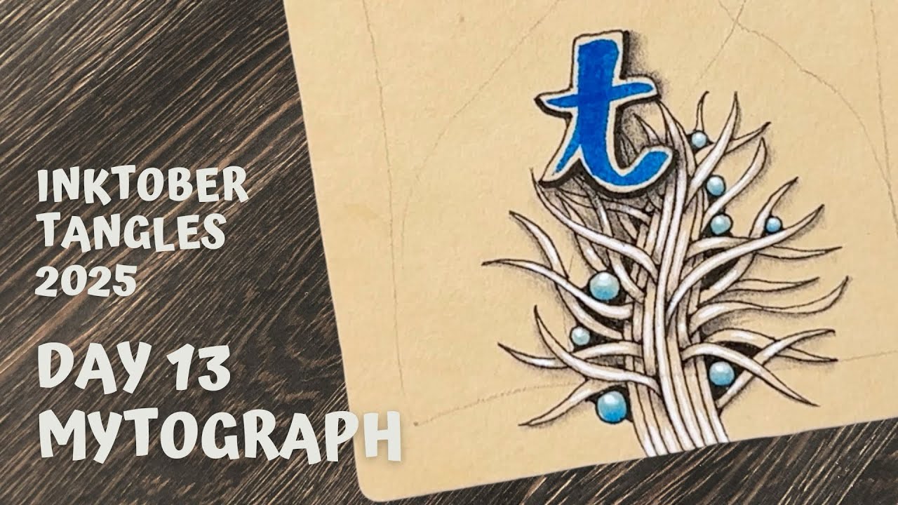 Inktober Tangles 2025 — День 13 — Мифограф