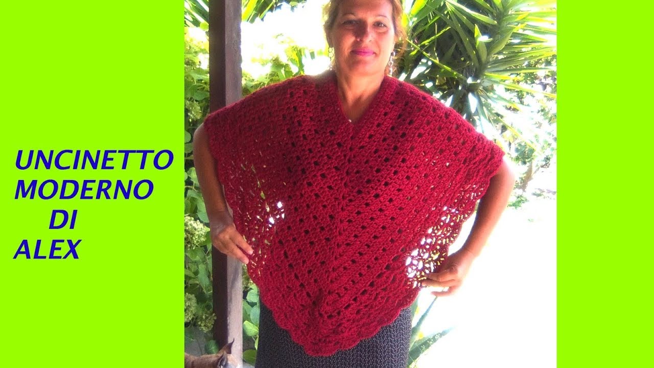 PONCHO FACILISSIMO UNCINETTO TUTORIAL PRINCIPIANTI