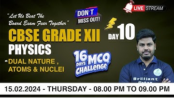 CBSE Class 12 Board Exam Prep | Physics | Dual Nature | Atoms and Nuclei | Important MCQs Revision