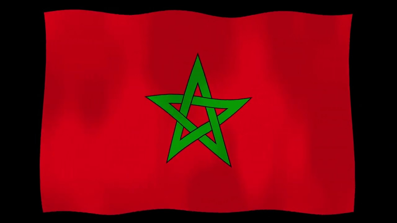 4K Morocco flag waving stock footage