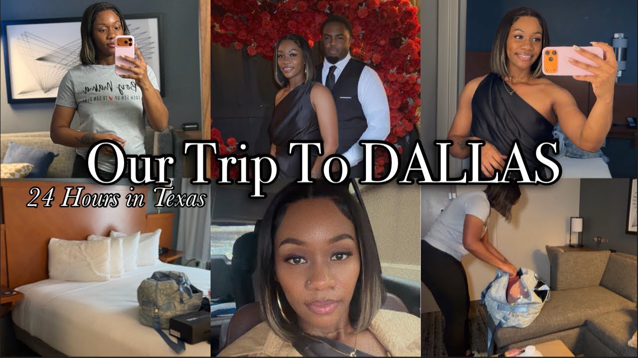 VLOG- Texas for 24 Hours+ Pack with Me+ Makeup Essentials+ Wedding Party Dinner+ Romantic Evening 