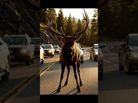 الأيل اليائس يقطع حركة المرور لهذا السبب