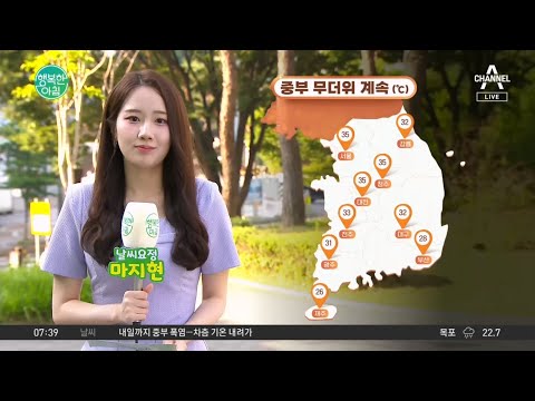 [<strong>날씨</strong>] 중부 무더위 계속, 서울 35도... <strong>제주</strong> 집중호우 예상 / 24.06.20 | 행복한 아침 1385 회