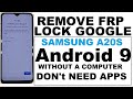 How to remove frp lock on samsung a20s a207 android 9 patch january without a computer no apps