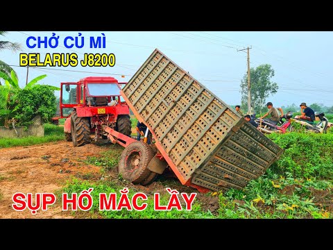 Video Máy Cày BELARUS-MTZ J8200 Sụp Hố Mắc Lầy Ngập Bánh Mọt... - youtube