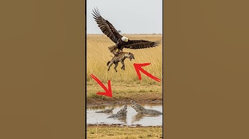 A mother eagle rescues her chick from a hyena attack!#animals #wildlife #dog