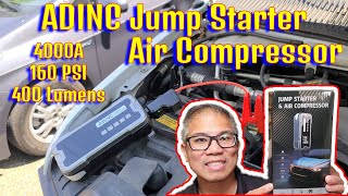 How To Use Adinc Car Jump Starter With Air Compressor