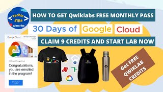 How to claim monthly pass for 30 days of Google Cloud | How to get free qwiklab credits/monthly pass