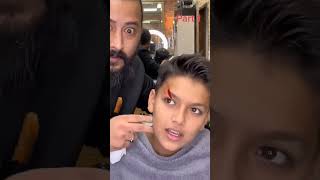 eyebrow cut during haircut 😱 #viral #shortsvideo #funny screenshot 3