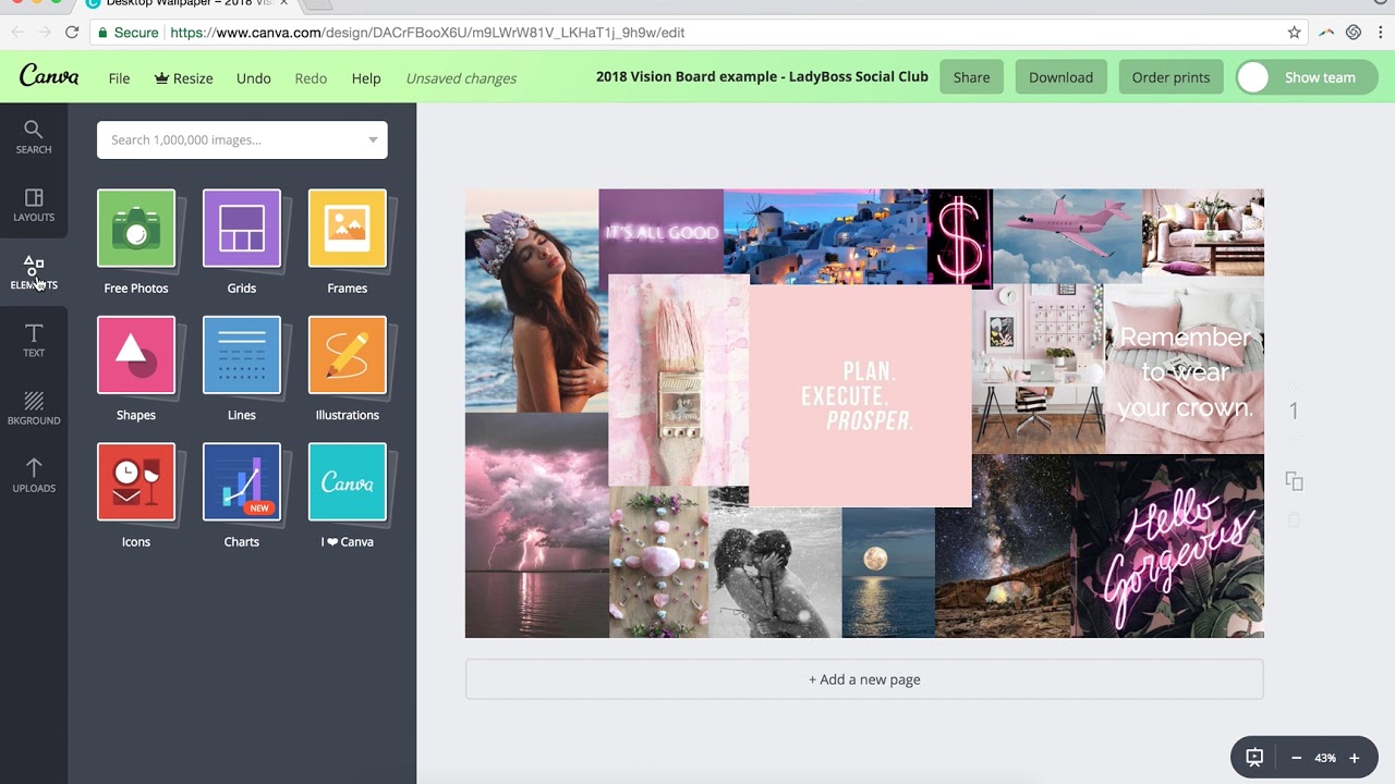 How to Make a Vision Board on Canva