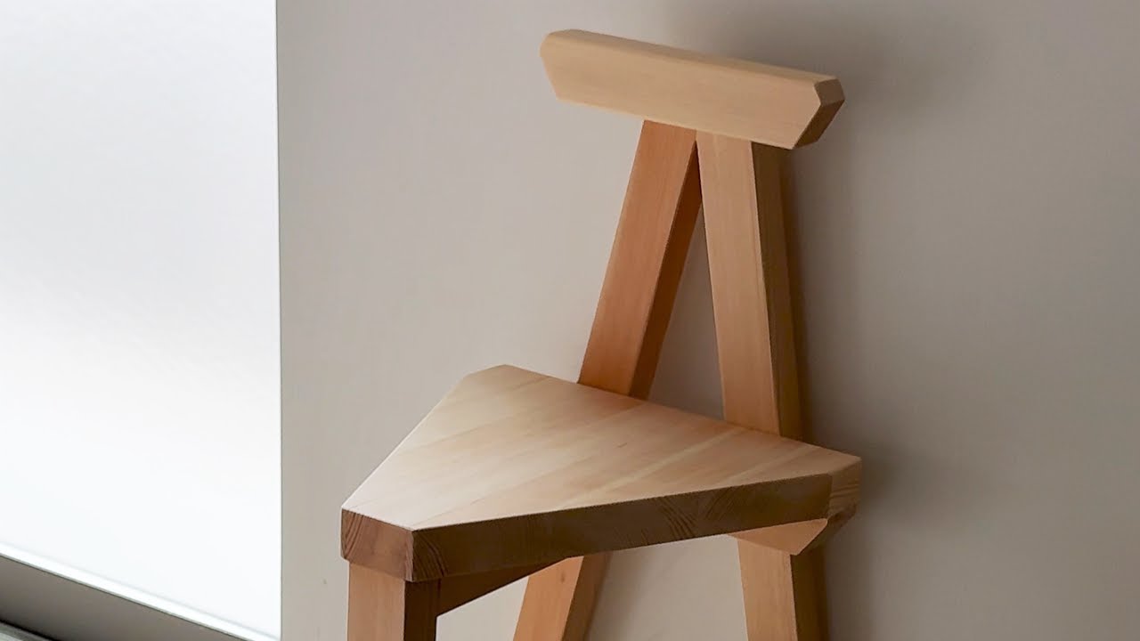 Making a Curved Grid Stool from Just One Kind of Wood - YouTube