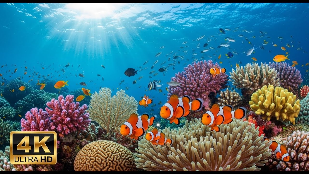 🌅 Deep Sea Aquarium 4K – Tranquil Fish Swimming & Soothing Background Music