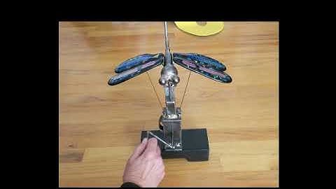 automata toy of fused glass dragon fly