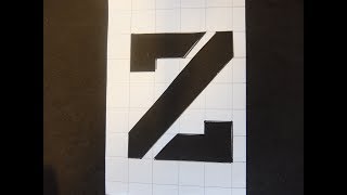 DIY Stencil Letter Z with Grid Paper Craft