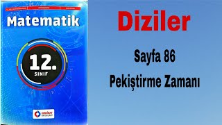 1012. Sınıf Meb Ordinat Yay. Matematik Kitabı Syf. 86 Pekiştirme Çözümleri