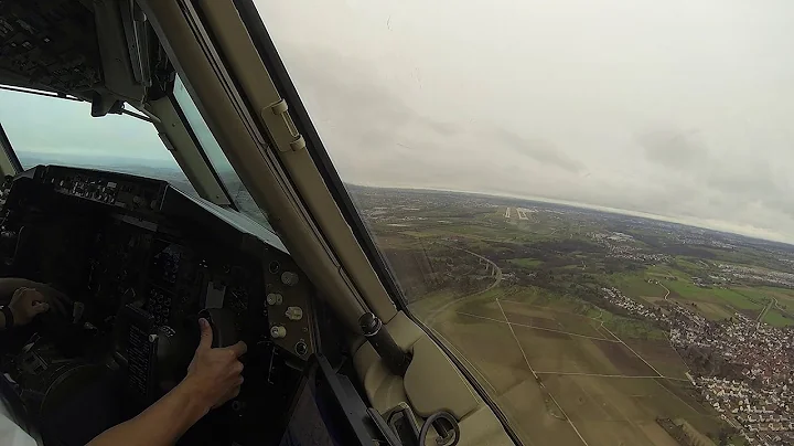 Afternoon approach and landing in Stuttgart