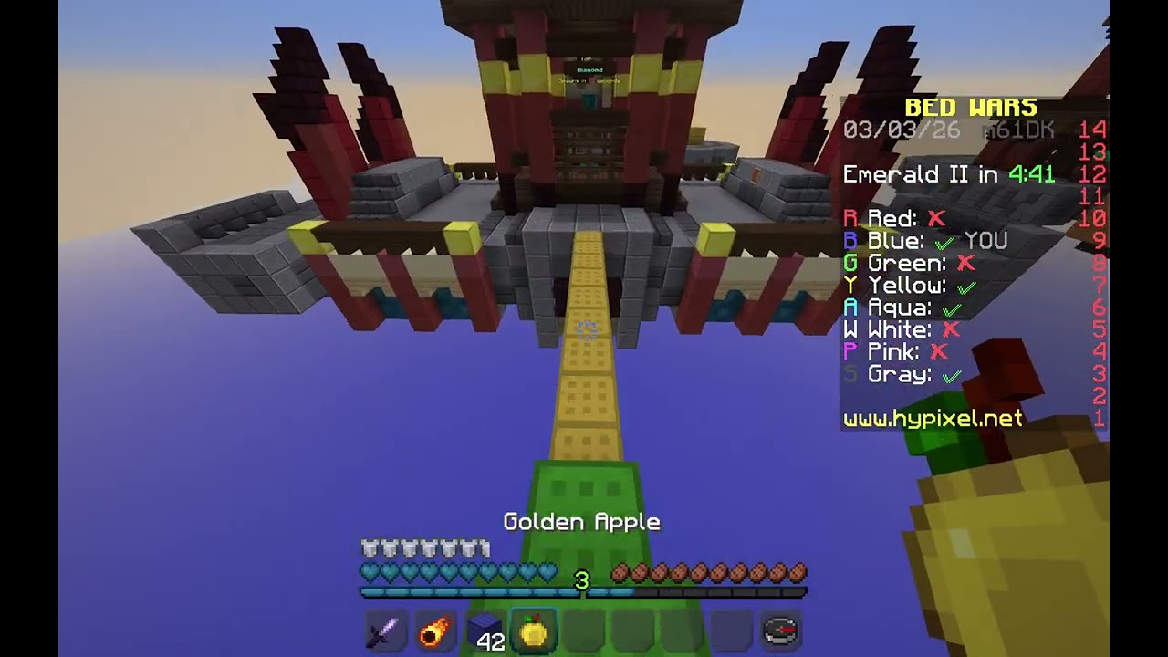 My first Hypixel Bedwars WIN