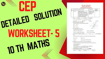 Class 10th Math | 5th Worksheet Solution CEP | 2024 Competency Enhancement Plan| NAS |PSEB