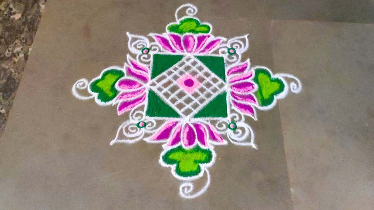 Rathasapthami special flower kolam with dots | Padikolam | Thai Masam ...