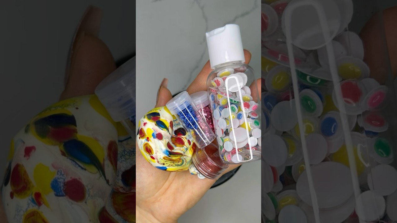 Halloween theme slime in a bowl. ASMR. No talking. Making slime in a bowl. 