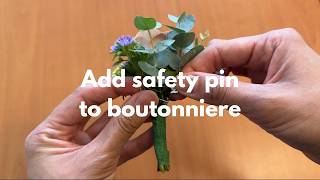 How to add Pin to Boutonniere / Corsage | How to DIY Boutonniere